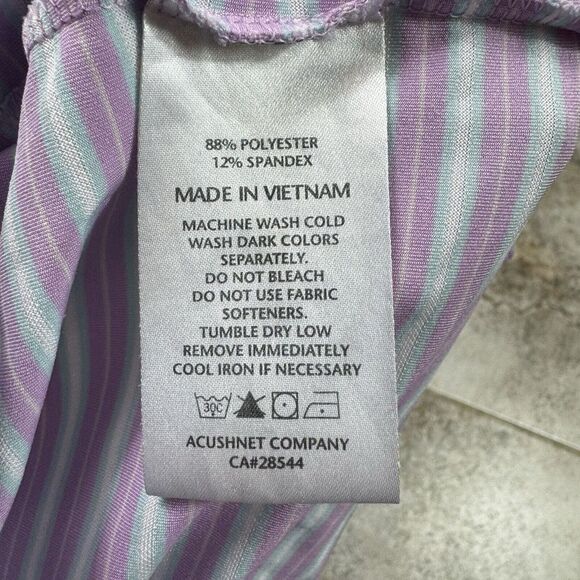 Footjoy Golf Polo Shirt Mens XL Striped Performance Short Sleeve Memorial - Picture 9 of 9